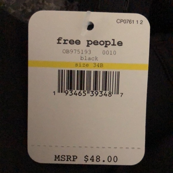 🔥2for$40🔥 FREE PEOPLE ARI UNDERWIRE BLACK BRA - Picture 13 of 13